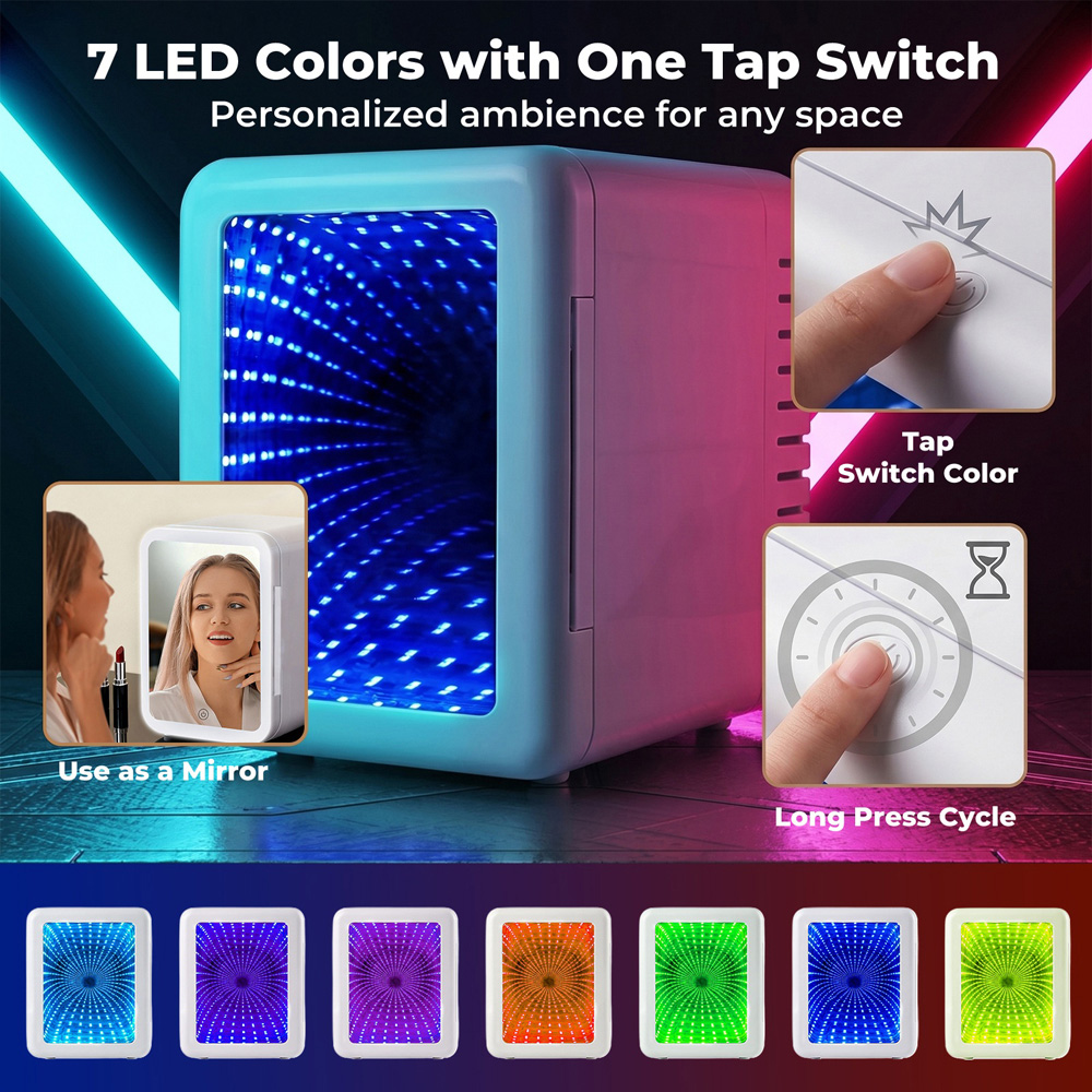Spector White 7 LED Light Portable Camping Fridge Freezer Image 4