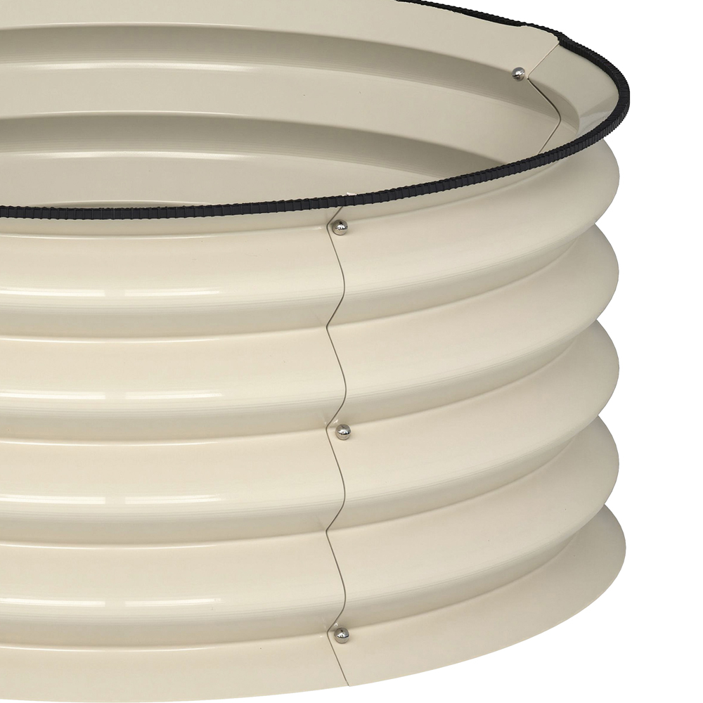 Outsunny Set of 2 Cream White Raised Garden Bed with Safety Edging 30 x 60 x 60cm Image 4