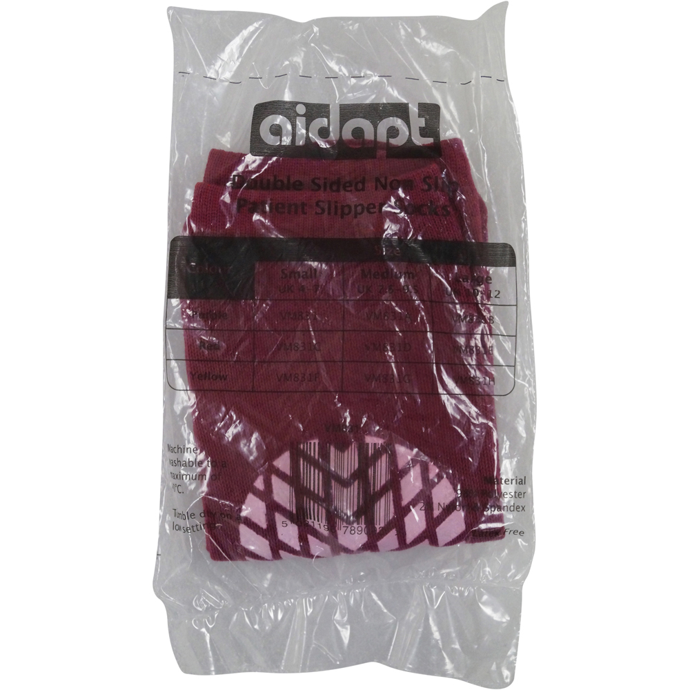 Aidapt Purple Double Sided Patient Slipper Sock Large Image 3