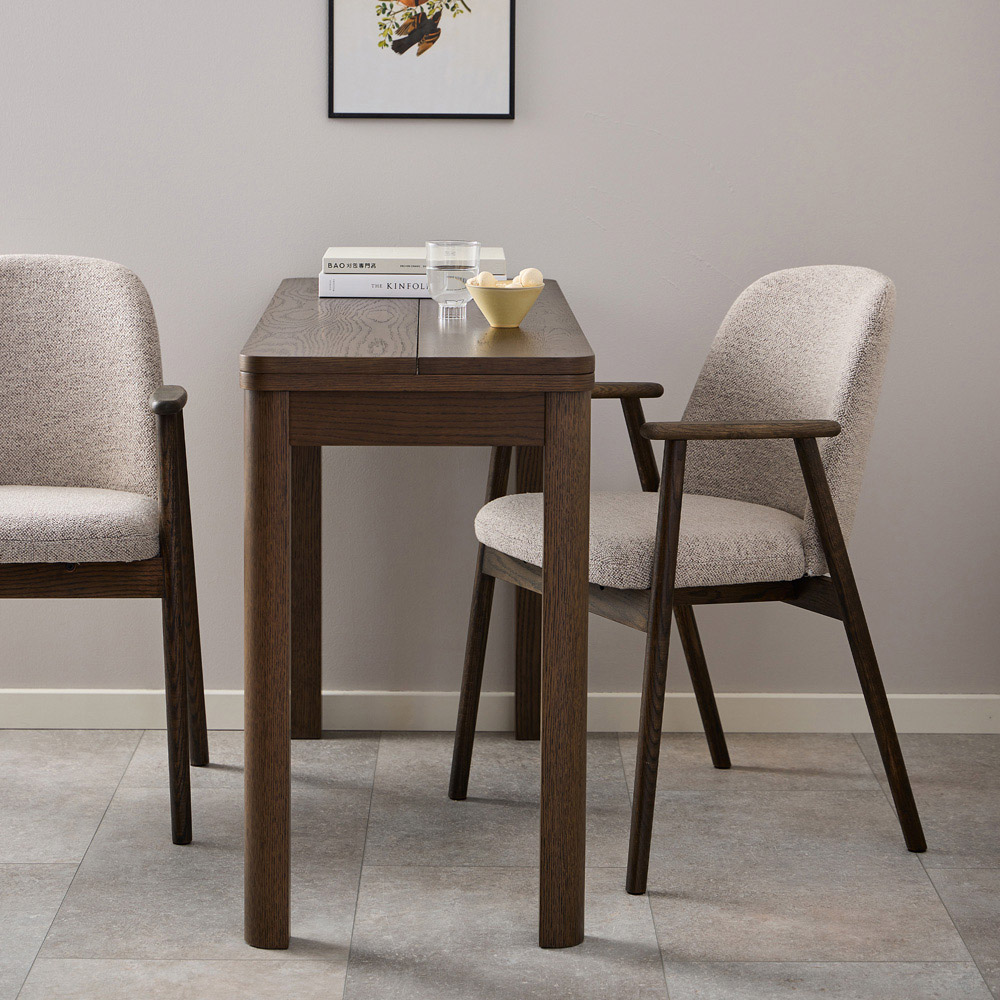 Florence Leo Set of 2 Beige Monza Fabric Dining Chair with Armrest Image 7