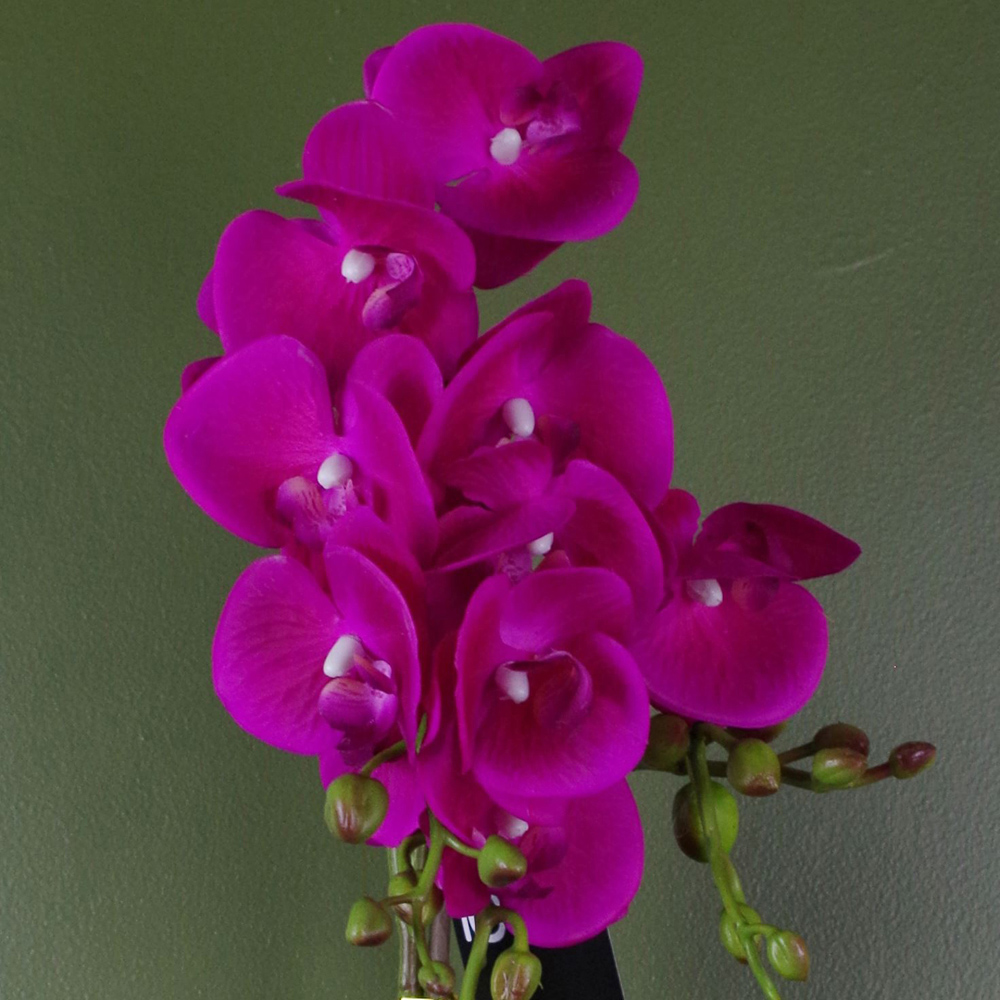 Botanik Dark Pink Orchid Artificial Plant in Gold Pot 54cm Image 3