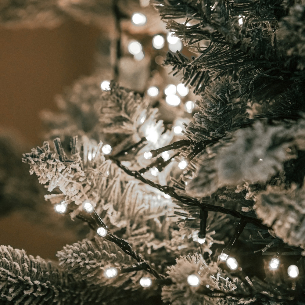 The Christmas Centre 240 Bright White LED Multifunction Green Cable String Light 28m Image 4