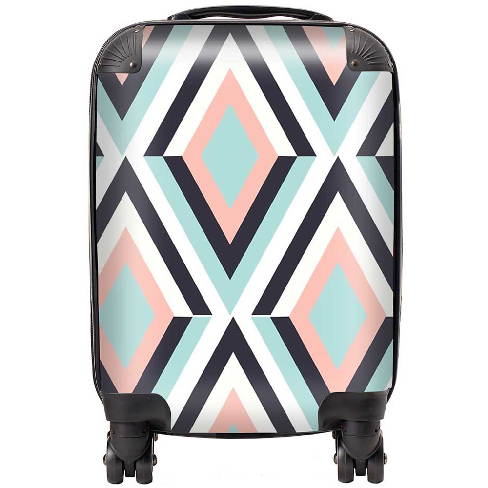 Warren Reed Designer Mini Cabin Zig Zag Abstract Pattern Suitcase Image 1