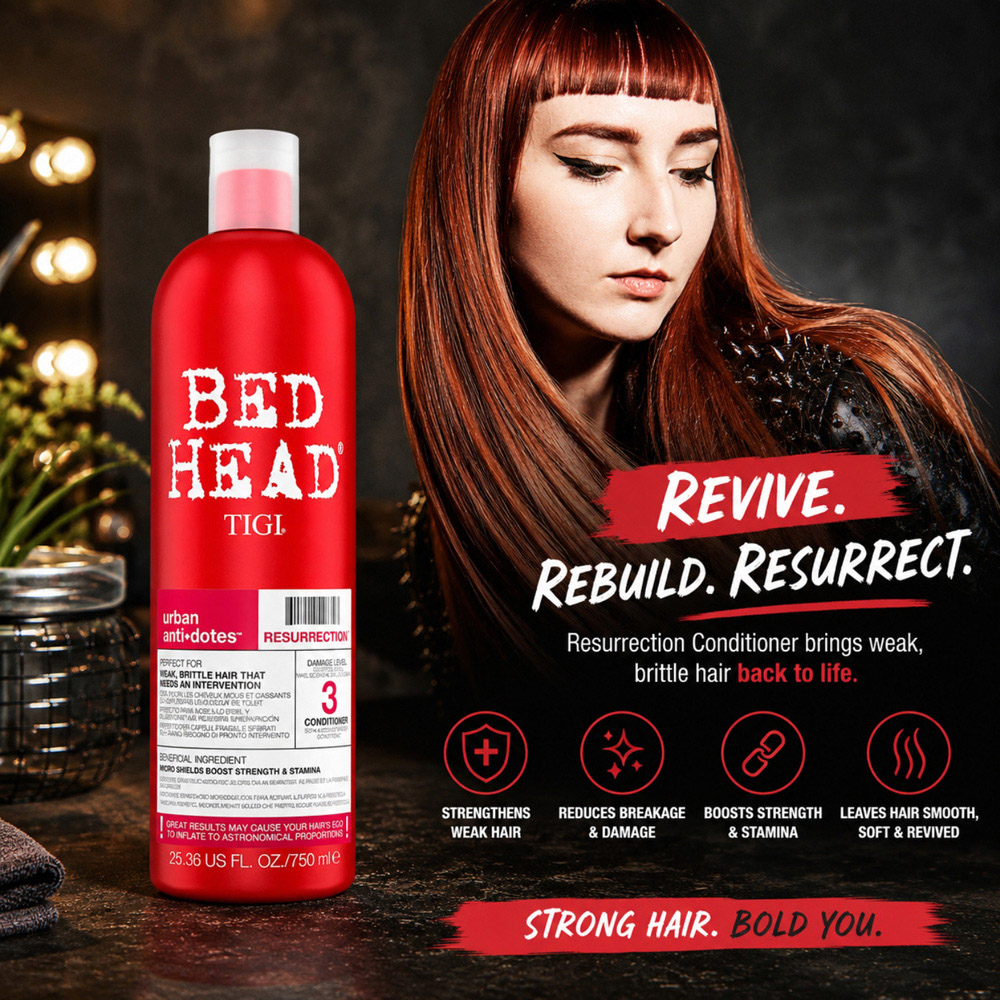 TIGI Bed Head Urban Antidotes Damaged Hair Resurrection Conditioner 750ml 6 Pack Image 9