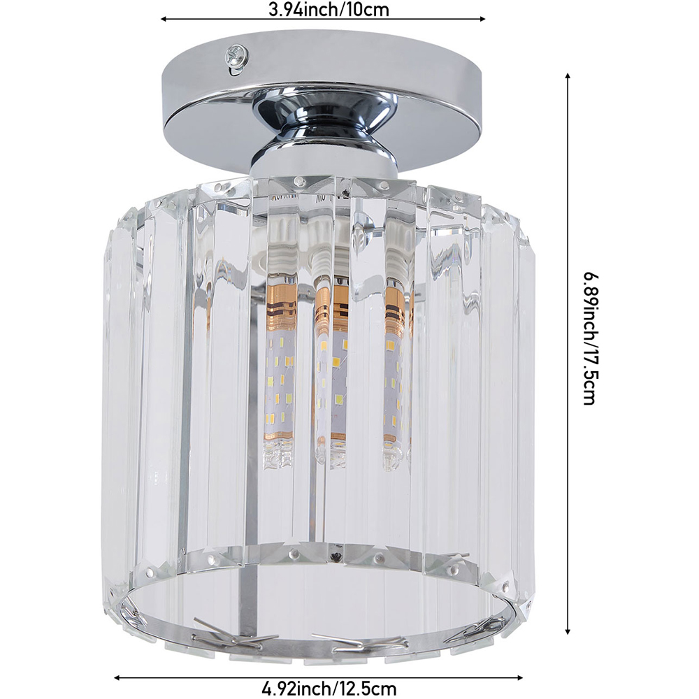 Living and Home Chrome Crystal E27 Ceiling Light Image 8