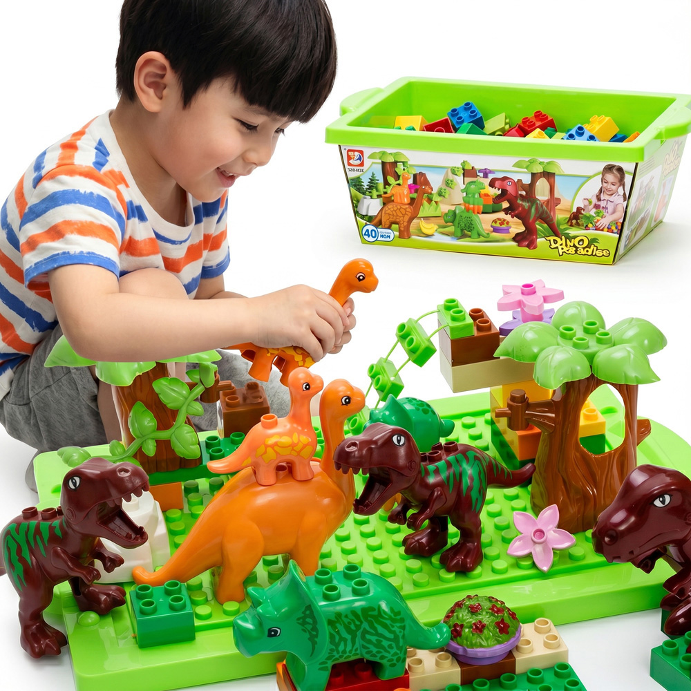 Willowmare 40-Piece Dinosaur Assembling Building Blocks Set Image 5