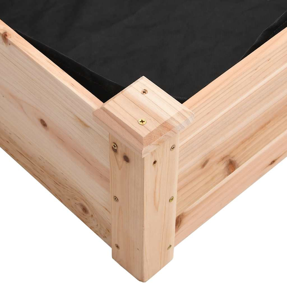 vidaXL Natural Fir Wood Raised Garden Bed with Liner 25 x 60 x 120cm Image 6
