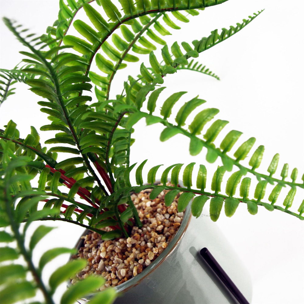 Leaf Fern Artificial Plant in Ceramic Planter and Stand 40cm Image 3