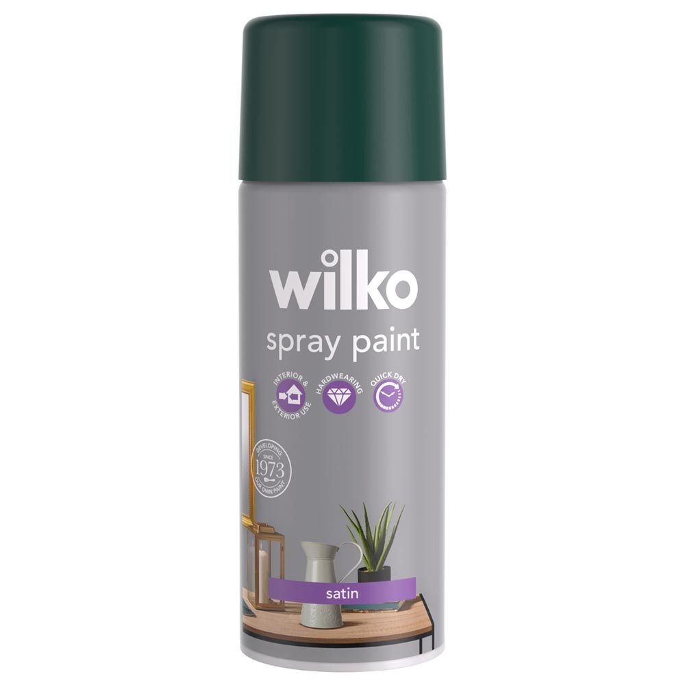 Wilko Dark Ivy Satin Spray Paint 400ml Image 1