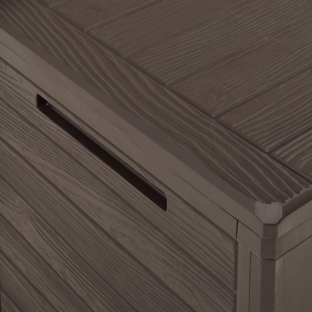 vidaXL 140L Brown Polypropylene Garden Storage Box Image 5