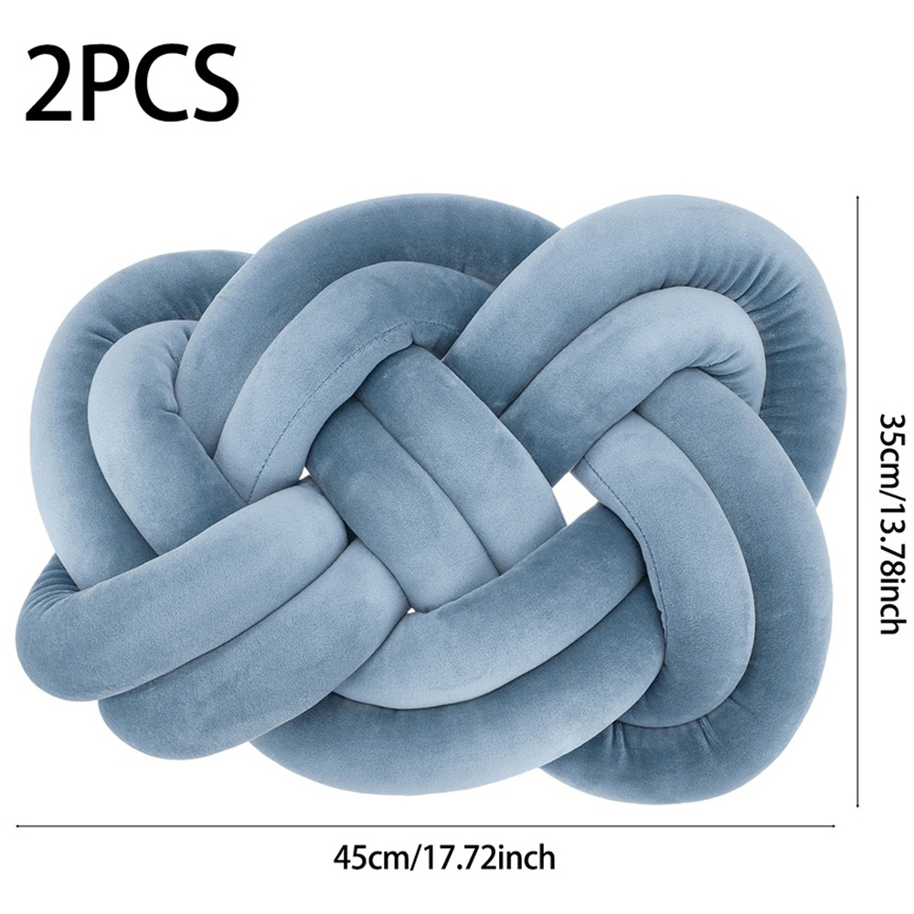 Living and Home Sky Blue Knotted Sofa Cushion 35 x 45cm 2 Pack Image 8