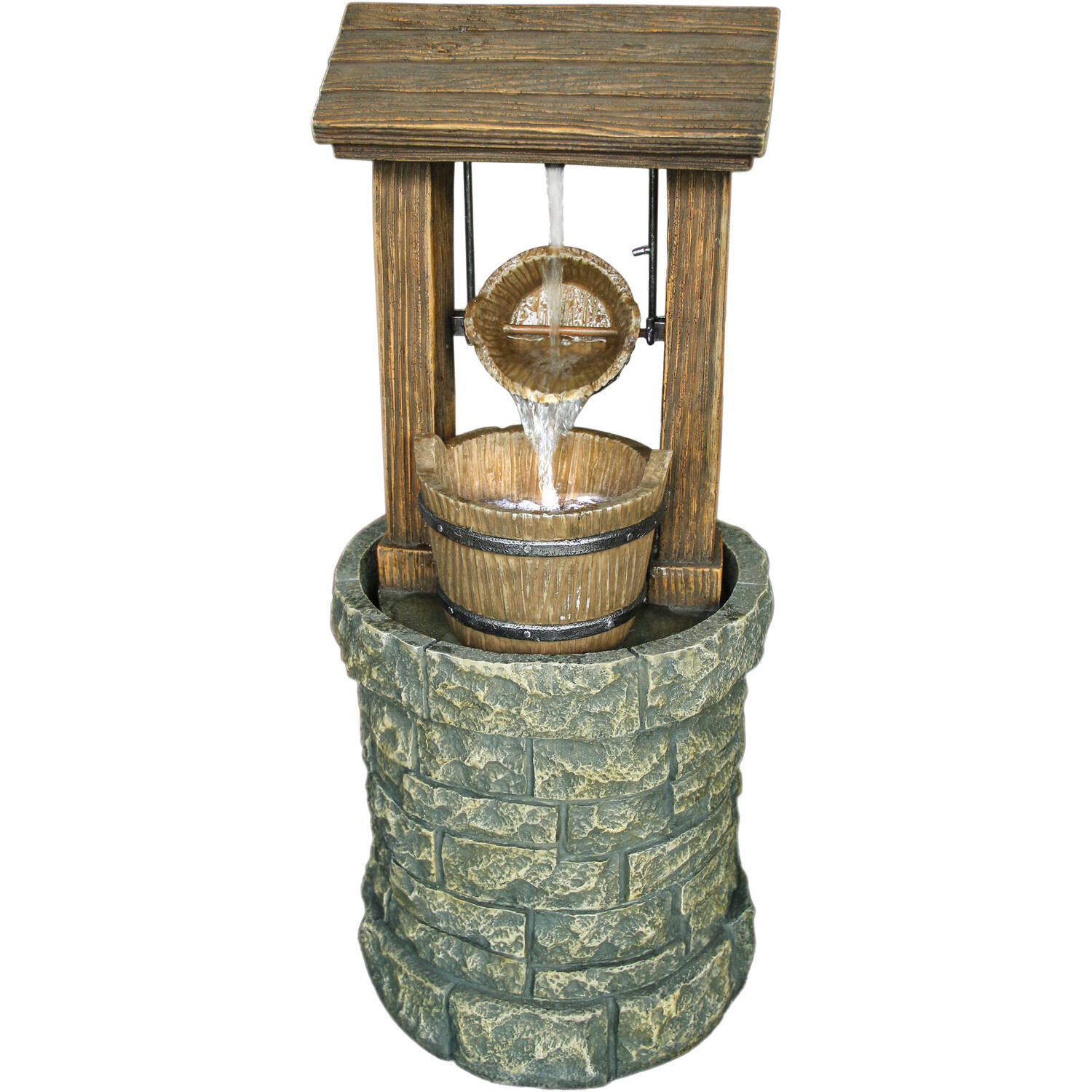 Natural Wood Effect Wishing Well Water Feature Image