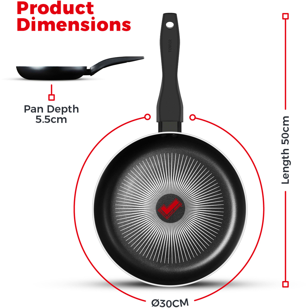 Tower Smart Start 30cm Black Aluminium Non-Stick Gourmet Frying Pan Image 9