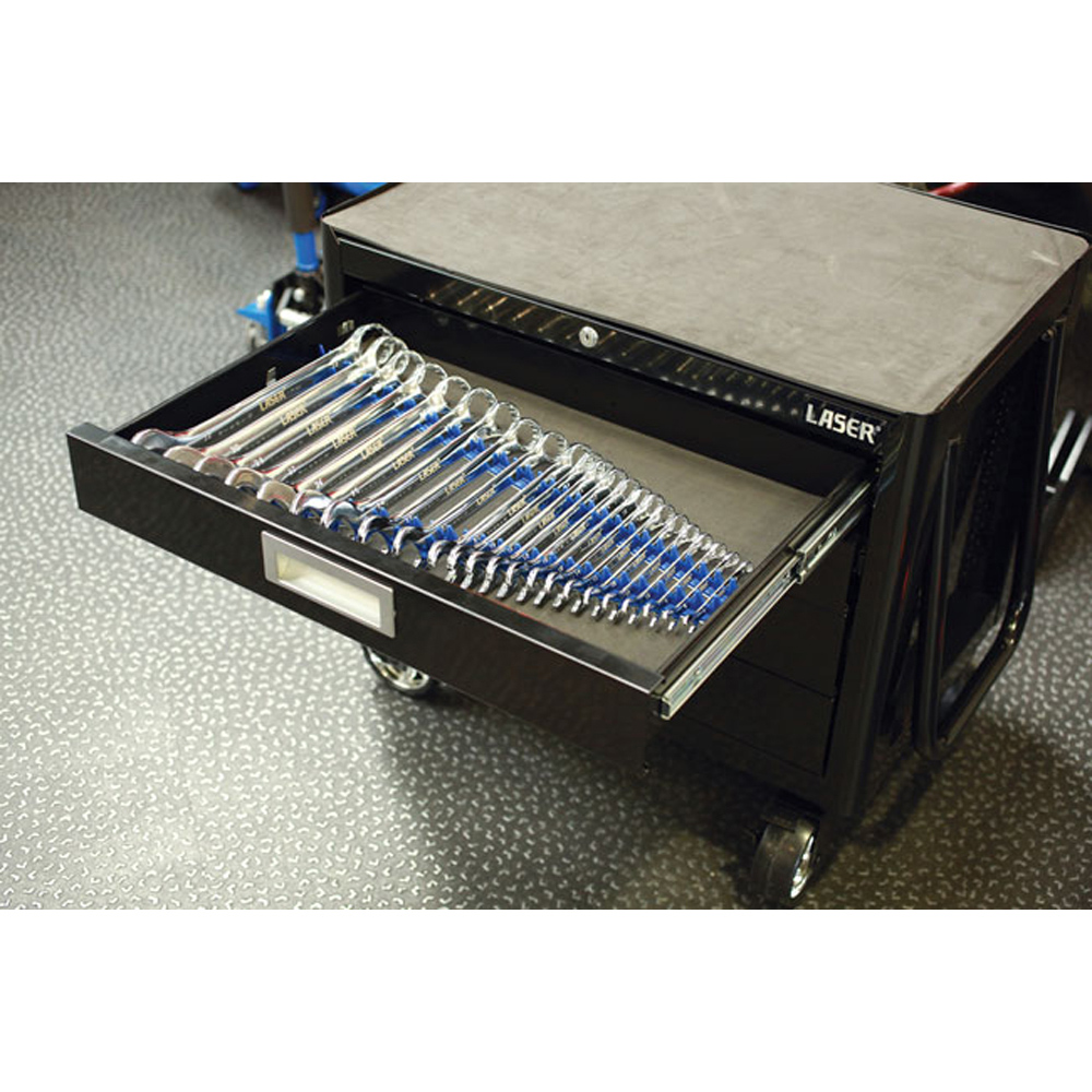 Laser 6976 Sharks Teeth 35 Spanner Blue Organiser Image 2