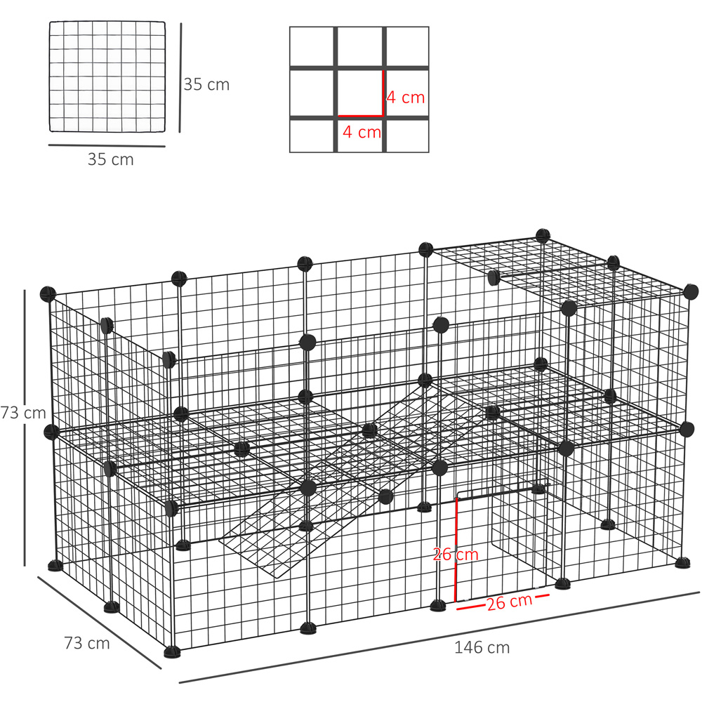 PawHut DIY Pet Playpen Metal Wire Fence 36 Panel Enclosure Image 7