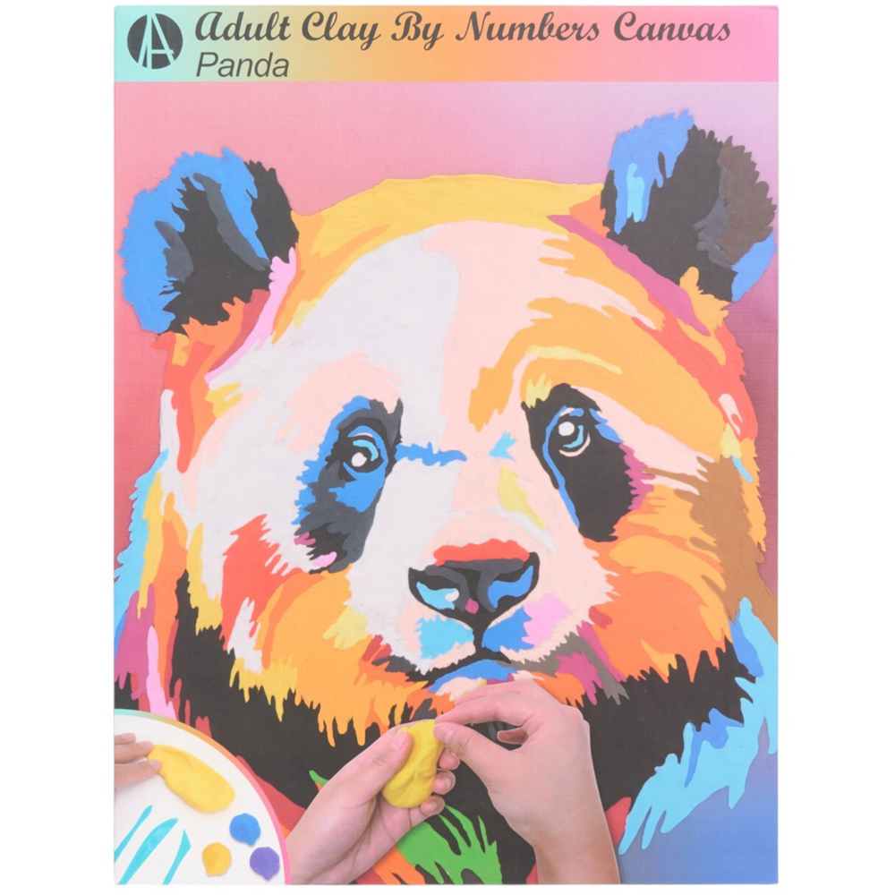 Lion or Panda Clay By Number Canvas Kit Image 4