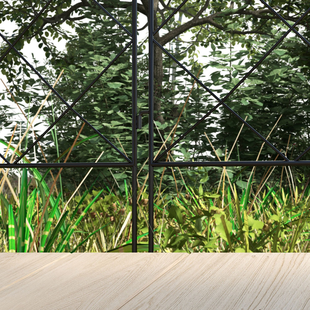 Outsunny Black Swirls Fence Panels Set of 4 Image 3