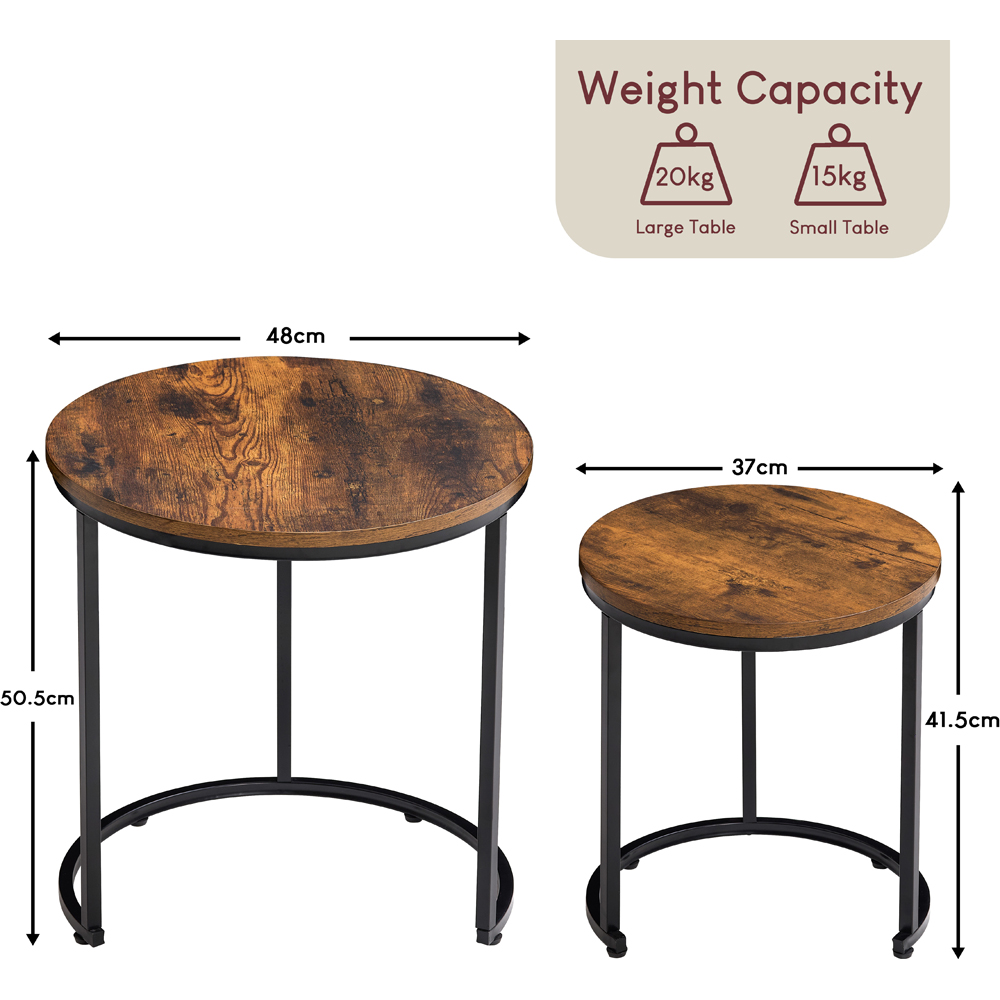 VIDA DESIGNS Brooklyn Dark Wood Nest of Tables Set of 2 Image 9