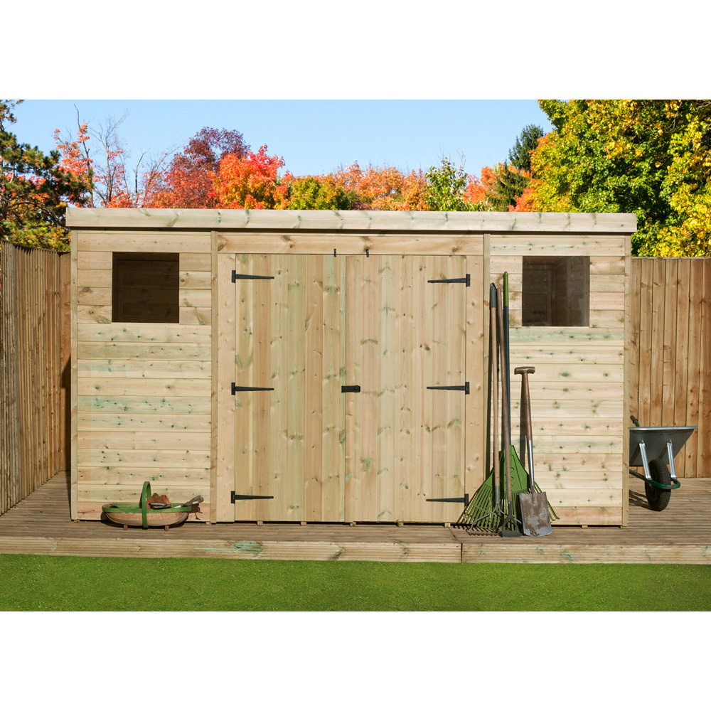 Empire Sheds 5000 14 x 8ft Double Door Tongue and Groove Wooden Pent Garden Shed Image 3