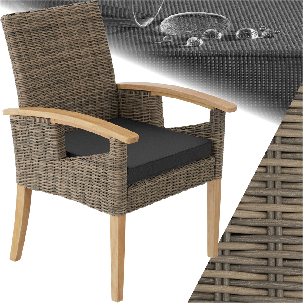 tectake Rosarno Nature Polyrattan Garden Chair Image 2