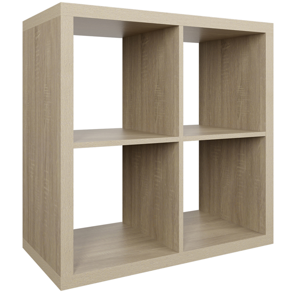 Clever Cube 4 Shelf Light Oak Effect Square Storage Unit Image 2