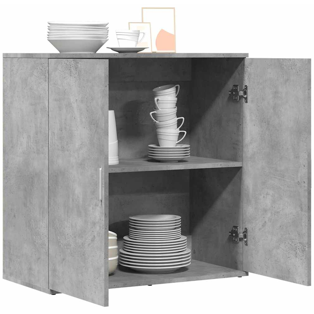 vidaXL 2 Door Concrete Grey Sideboard Image 3