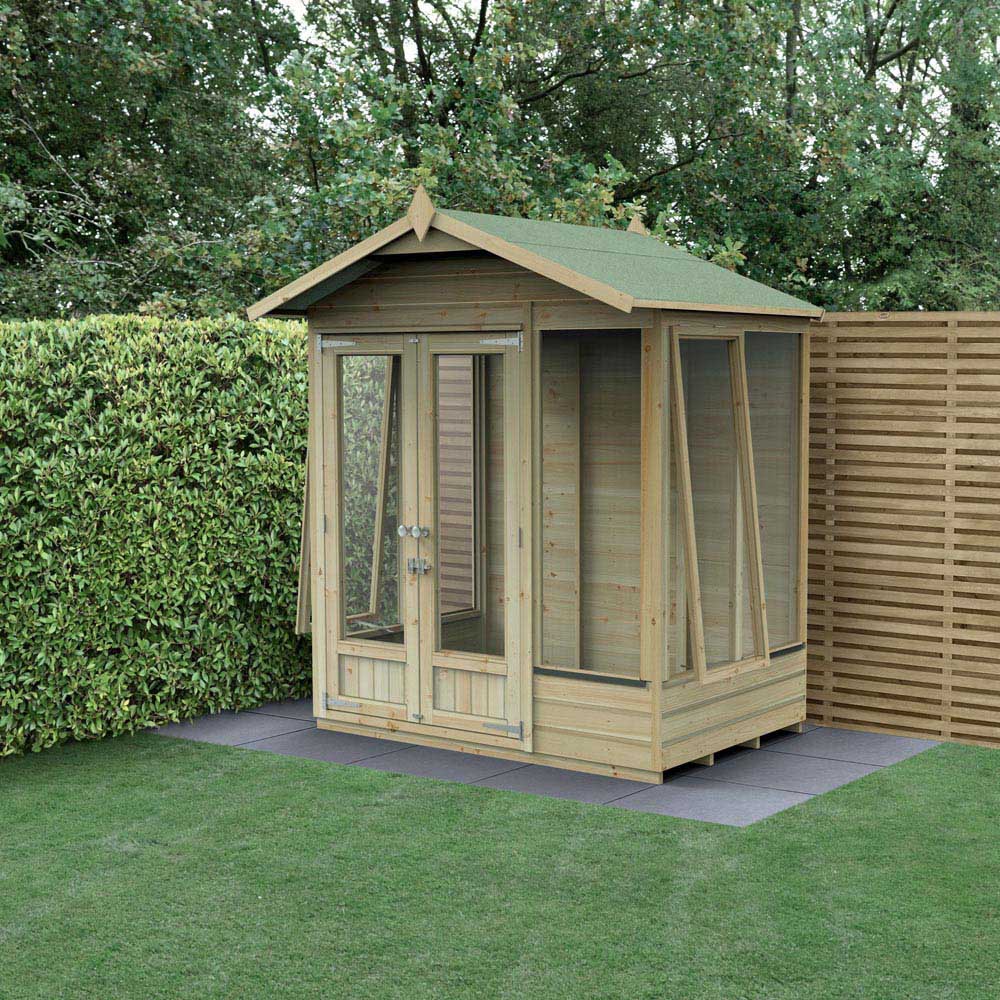 Forest Garden Beckwood 6 x 4ft 2 Opening Shiplap Apex Summerhouse Image 6