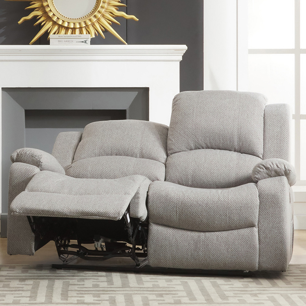 Marldon 2 Seater Light Grey Electric Recliner Sofa Image 2