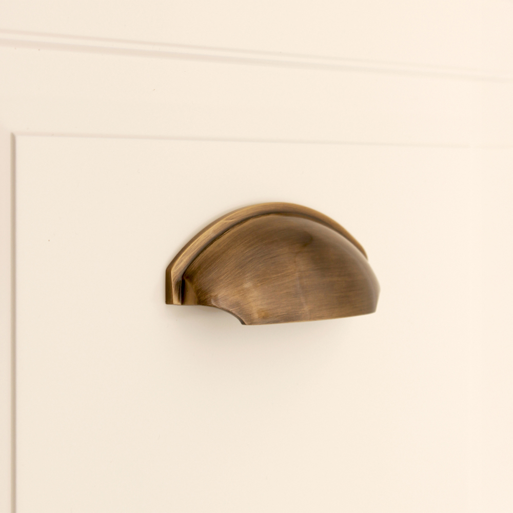 Spira Brass Tulip Antique Brass Cup Pull Drawer Handle Image 3