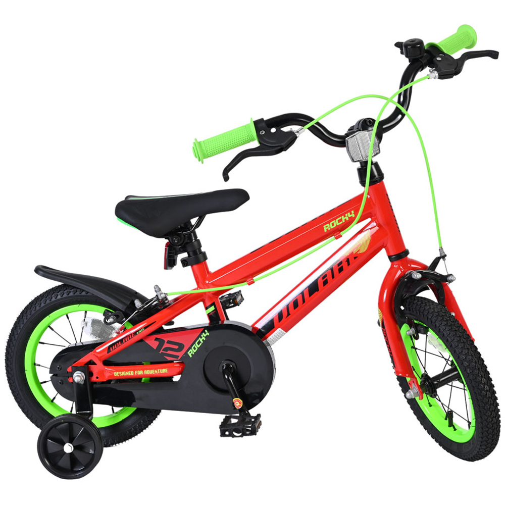 Volare Rocky Kids 12 inch Red Bike with Stabilisers Image 3