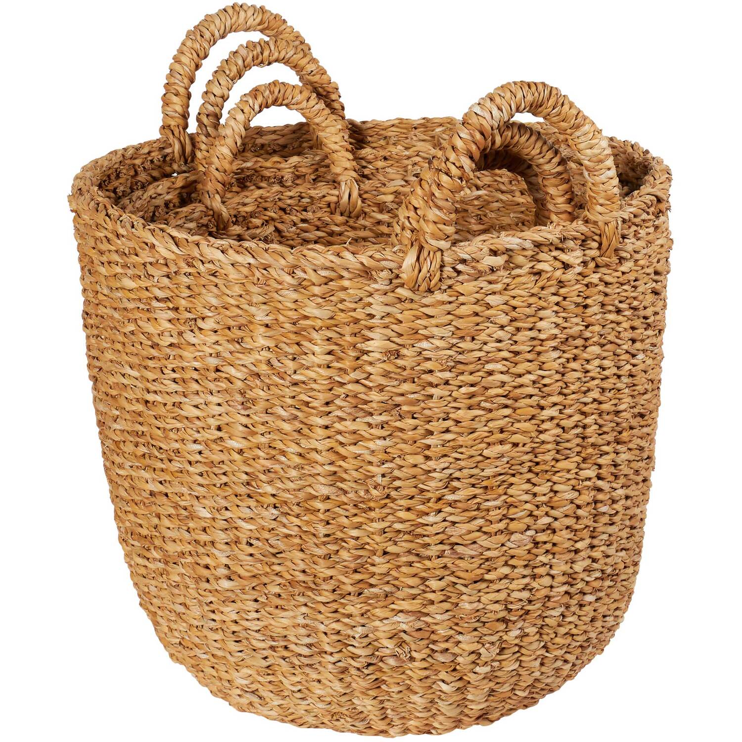 Set of 3 Bohemian Seagrass Baskets - Natural Image 1