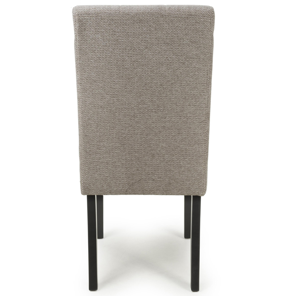 Portland Harlow Mocha Weave Black Legs Waffle Back Dining Chair Image 6