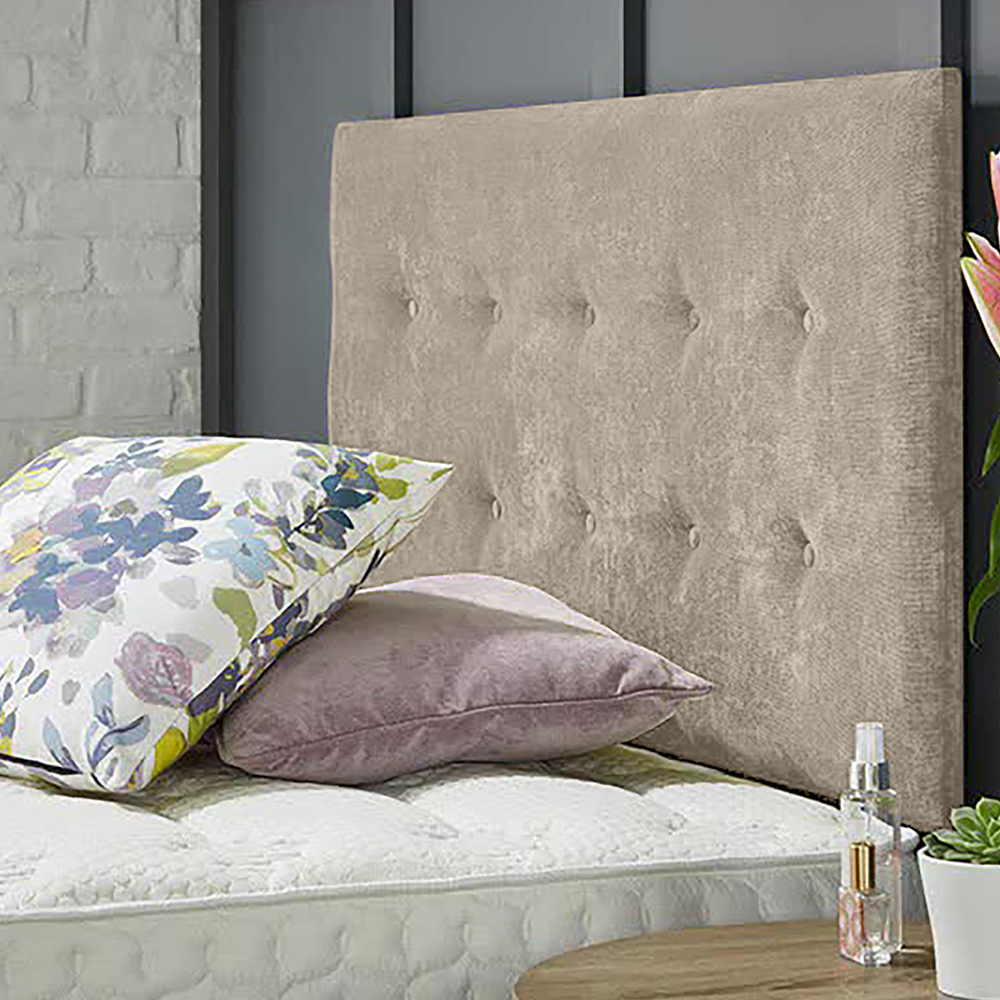 Eleganza Home Chessing Small Single Cream Naples Strutted Headboard Image 1
