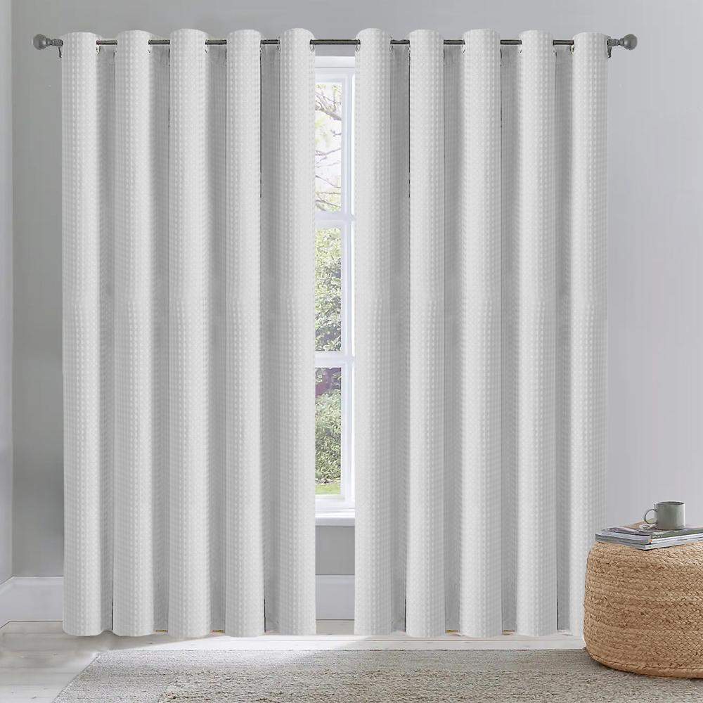 Velosso Waffle White Blackout Curtains 183 x 116cm Image 7