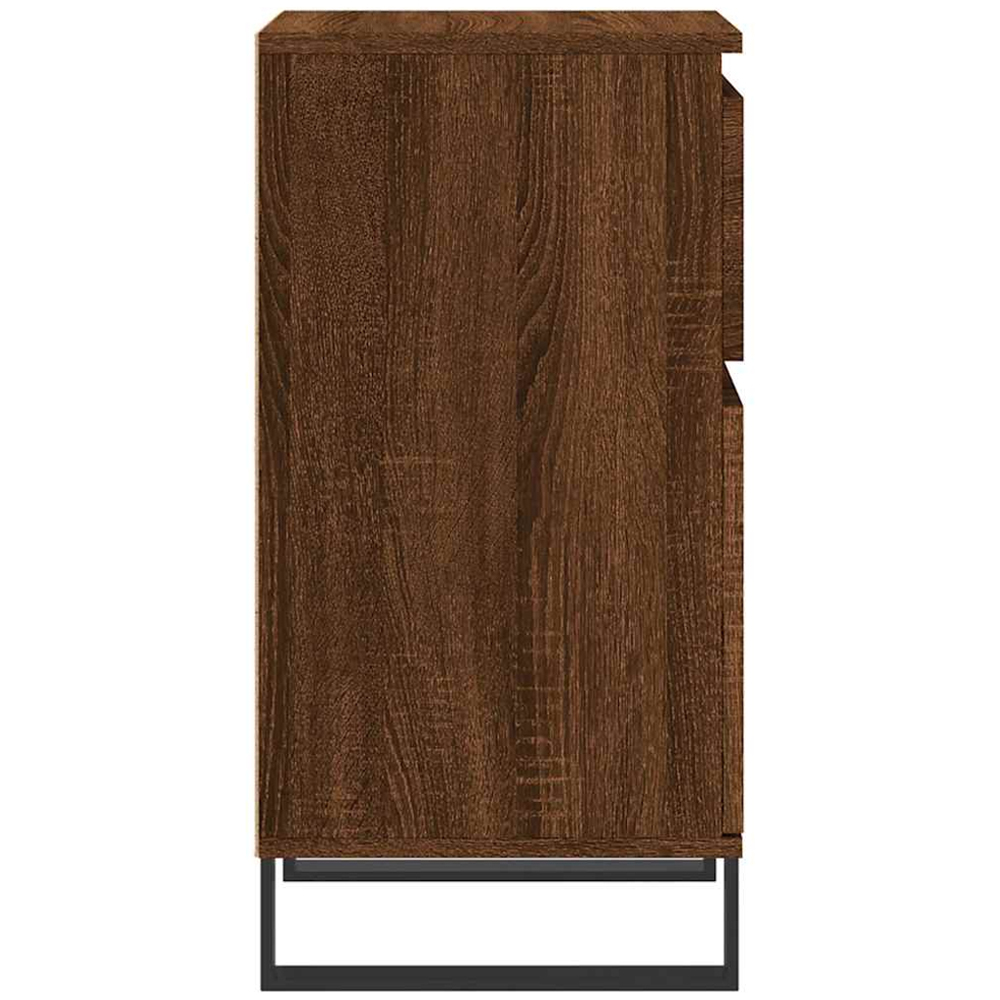 vidaXL Single Door Single Drawer Brown Oak Sideboard Set of 2 Image 6