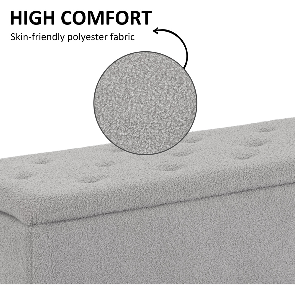 HOMCOM Grey Bed End Ottoman Bench Image 8