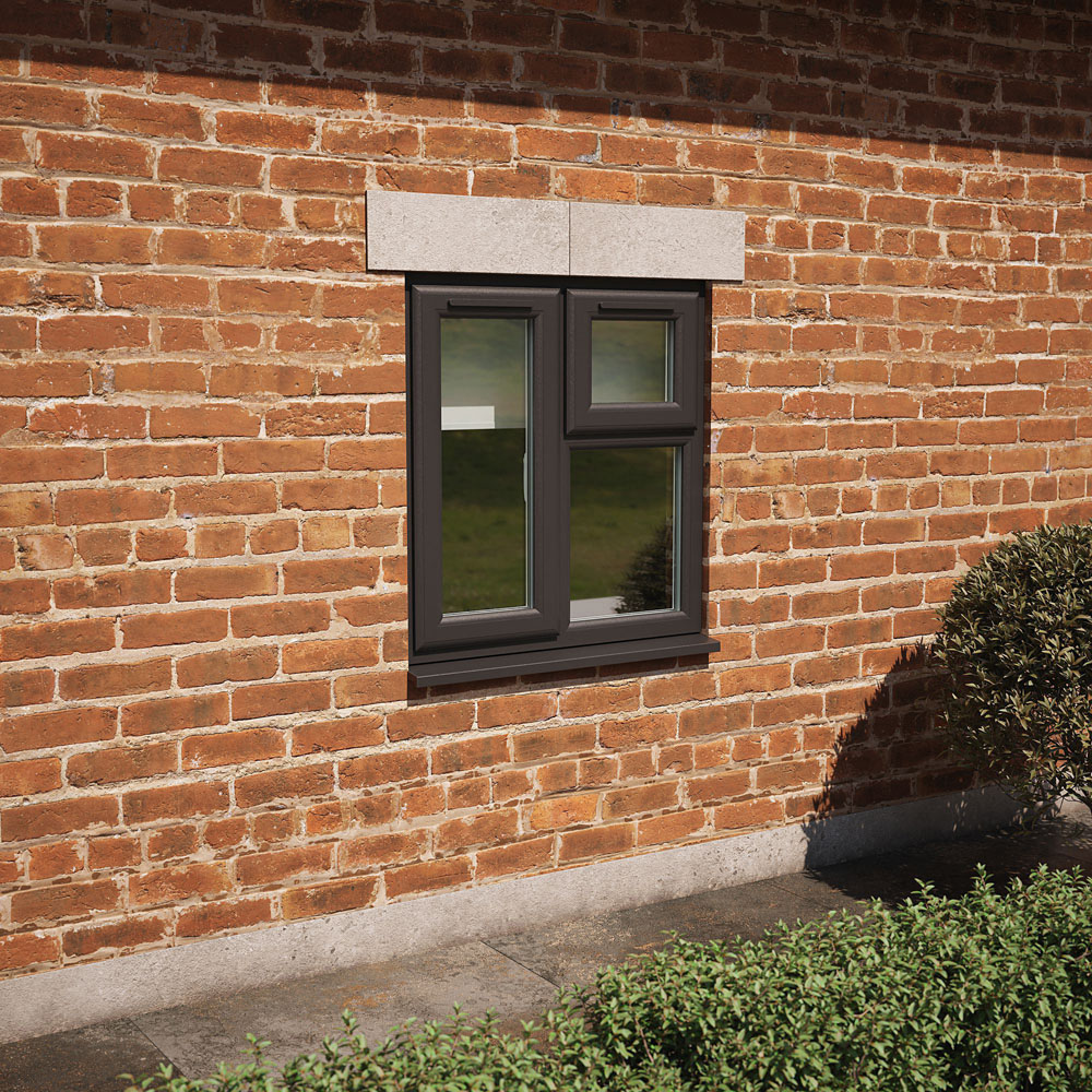 Crystal Black and White LH Side Hung and Top Opener Clear Triple Glazed Window 905 x 965mm Image 2