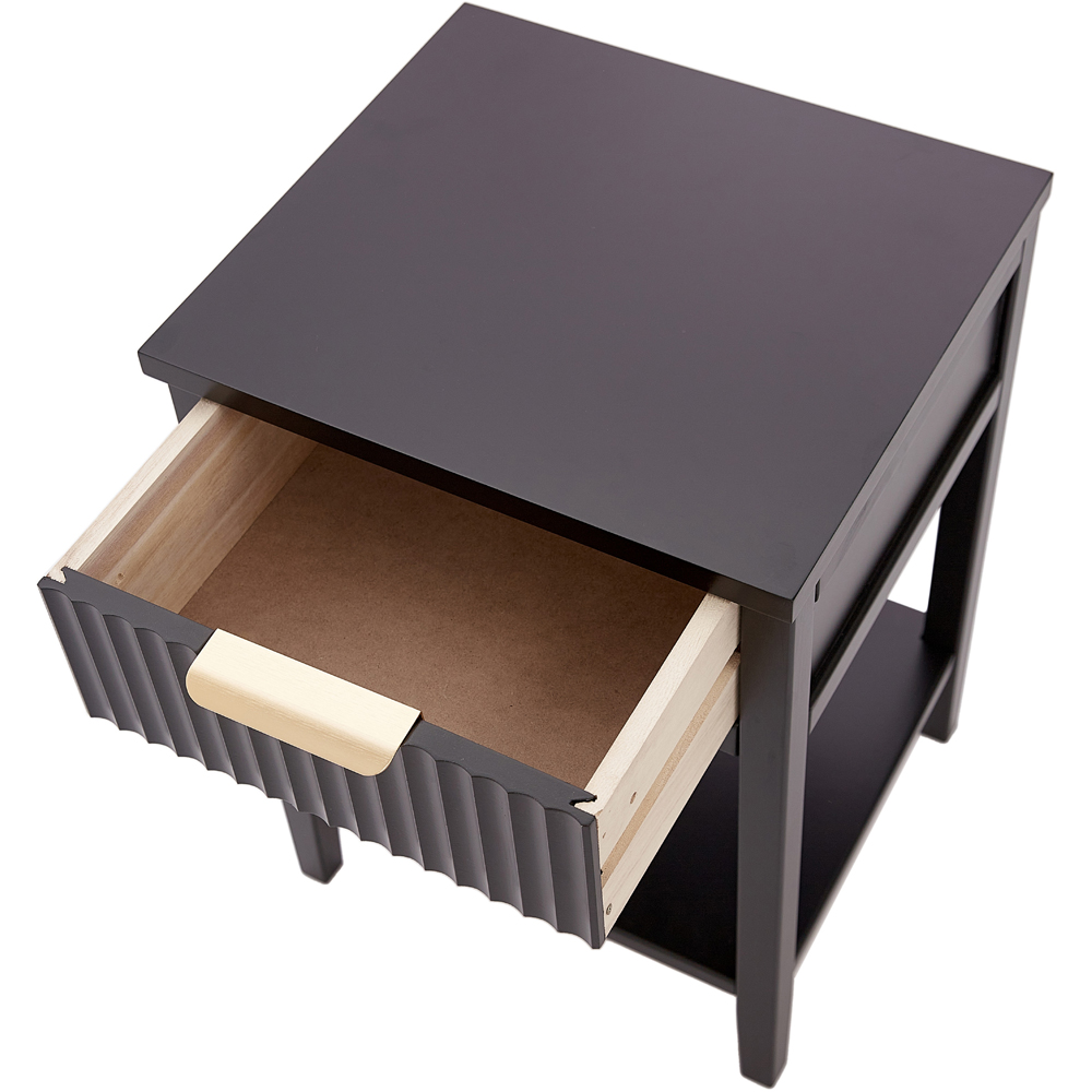 Monti Single Drawer Black Bedside Table Image 6