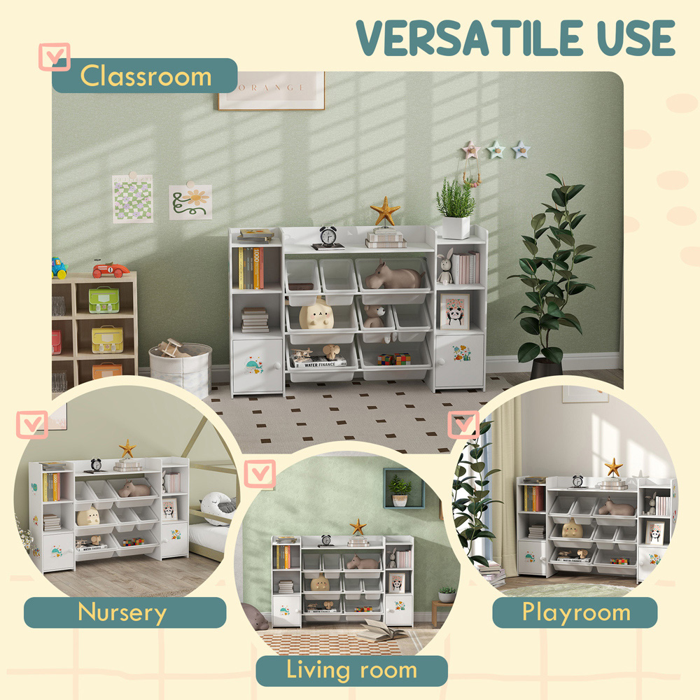 AIYAPLAY 8 Bin White Kids Toy Storage Organiser Image 6