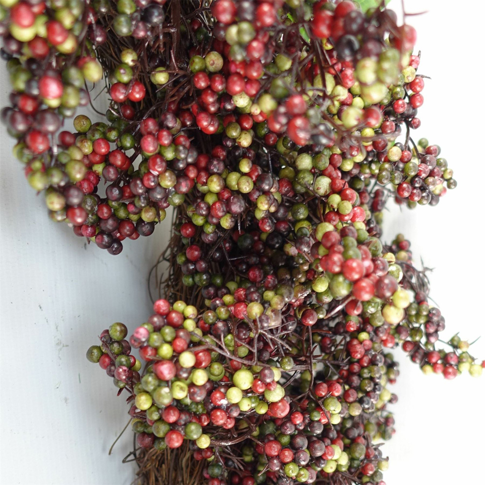 Botanik Black and Red Berry Artificial Wreath 55cm Image 5