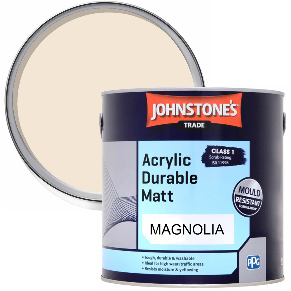 Johnstone's Trade Magnolia Acrylic Durable Matt Paint 2.5L Image 1