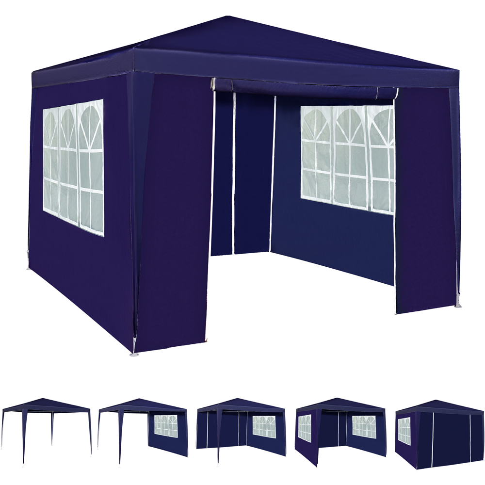 Blue 3 x 3m Event Gazebo with Removable Sides Image 2