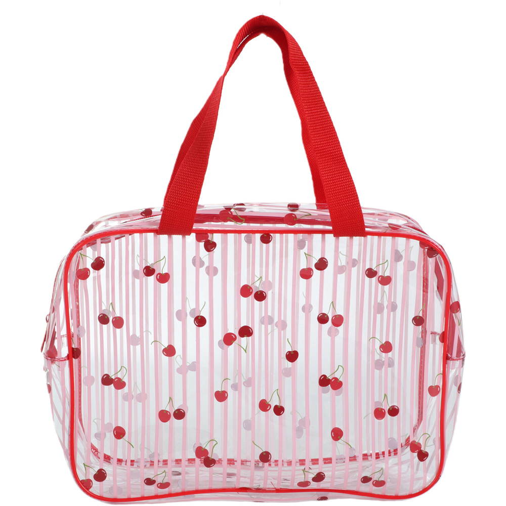 Pack of 3 Cherry Clear Wash Travel Bags Image 3