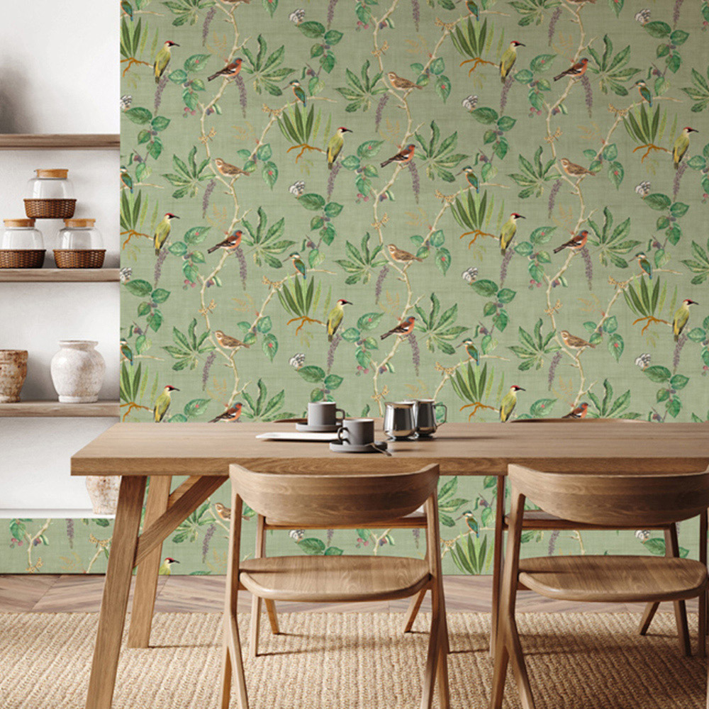 Esselle Home Hill Top Garden Sage Green Wallpaper Image 4
