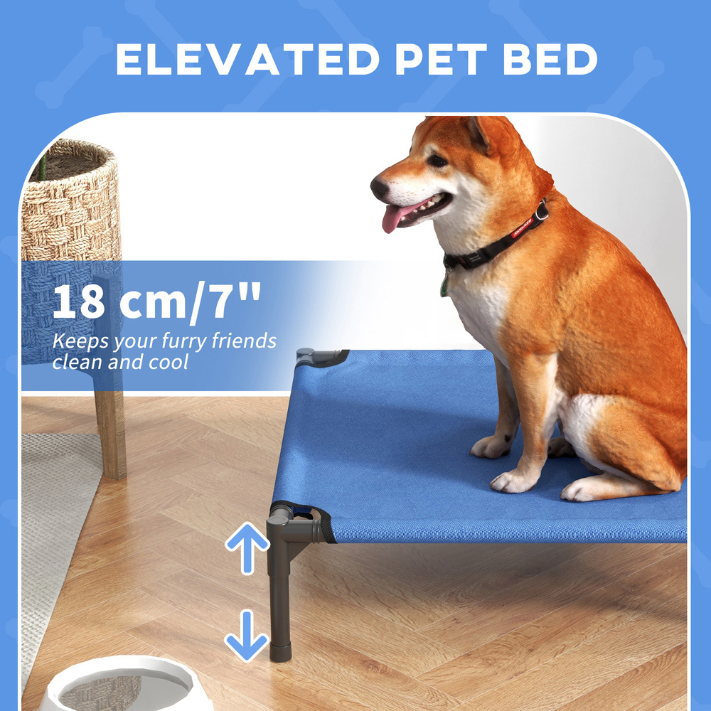 PawHut Blue Raised Foldable Pet Bed Image 5