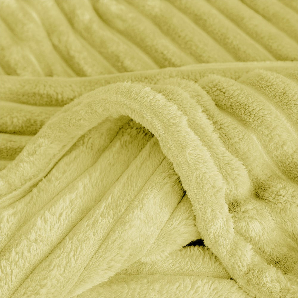 Velosso Bellissima Lemon Plush Throw 150 x 200cm Image 4