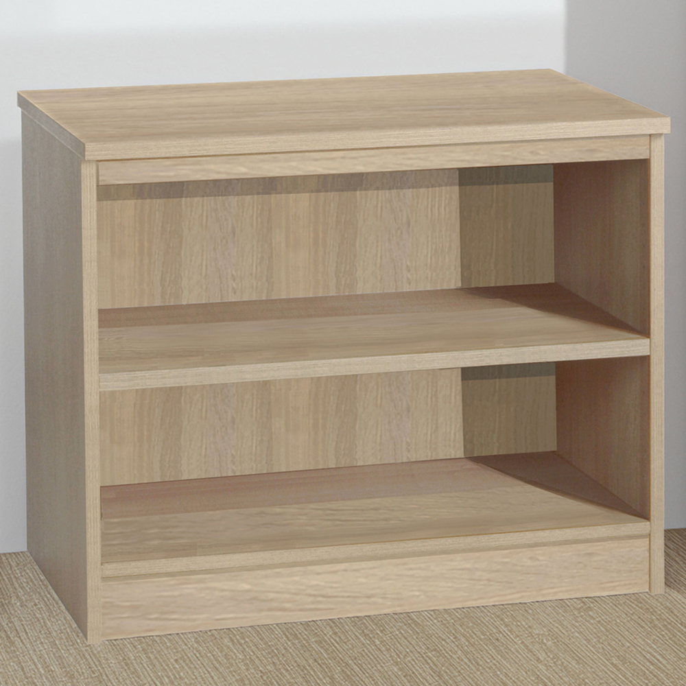 R White Cabinets 2 Shelf Brown Desk Height Wide Bookcase Image 1