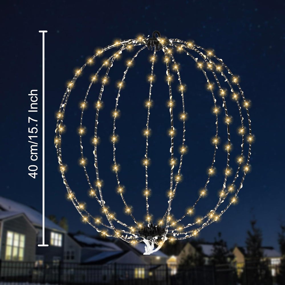 Shatchi Warm White LED Foldable Ball Lights 40cm Image 4