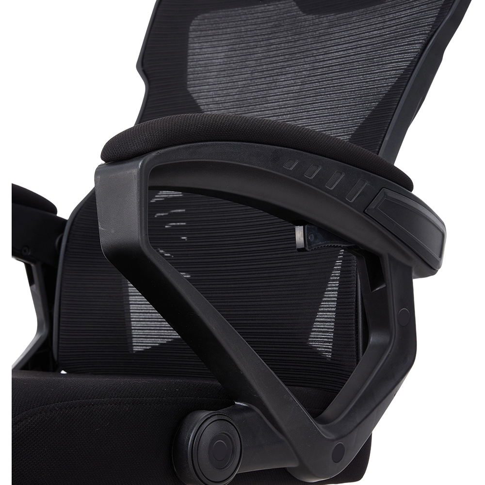 Living and Home Black Mesh High Back Office Chair with Footrest Image 5