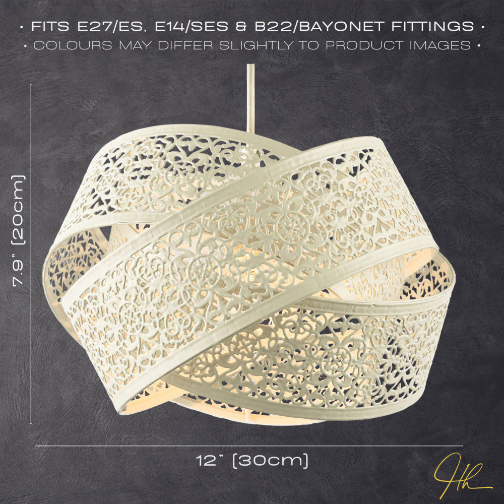 Happy Homewares 3 Ring White Gloss Pendant Lighting Shade Image 7